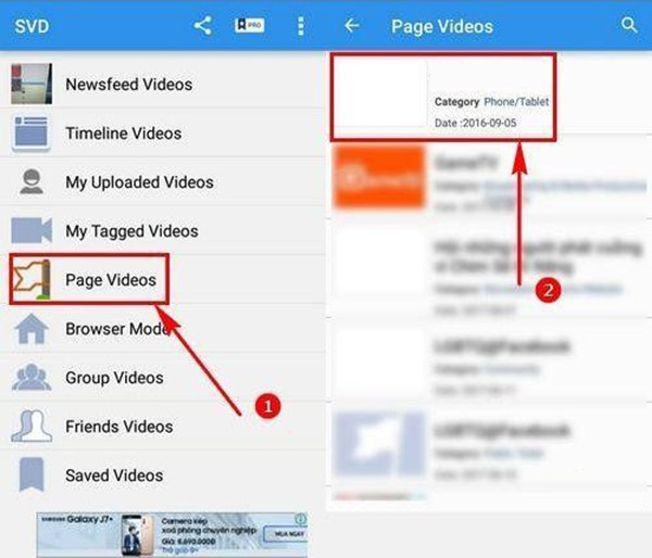 Lựa chọn phần Pages Videos để tải ứng dụng