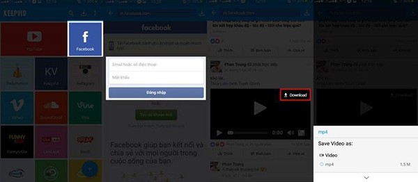 Hướng dẫn về phương pháp tải video trên facebook về điện thoại Android